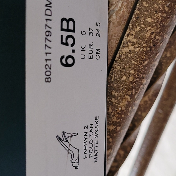 Lauren Ralph Laren "Faeryn 2" matte snake leather upper slingbacks.  Size 6.5 - Picture 10 of 10